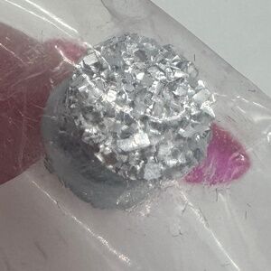 New Small White Magnetic Pair of Earrings 1/4 In Faux Druzy Classic Casual